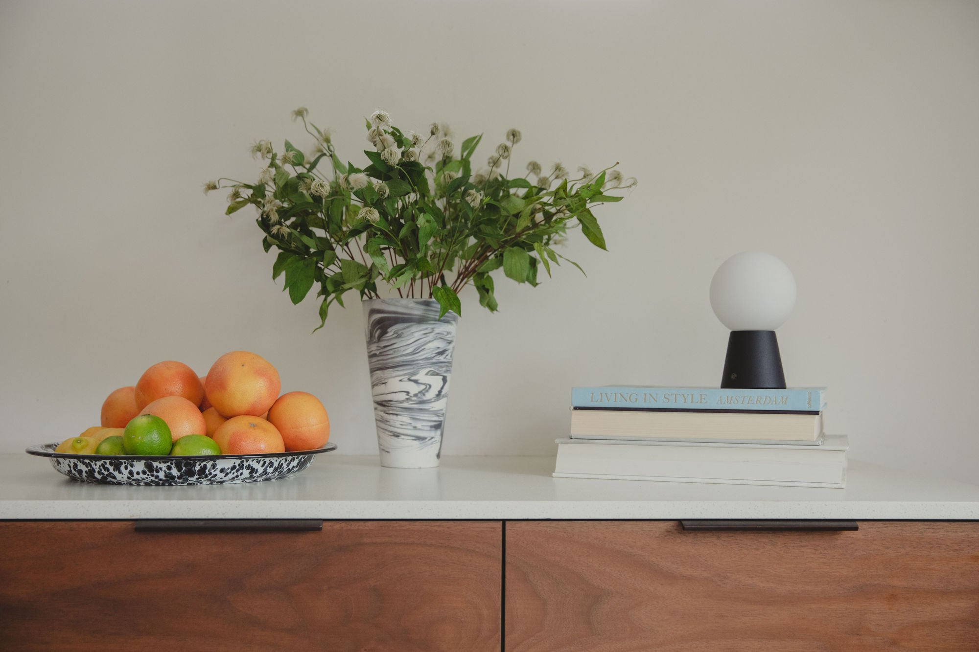 Zuiver Conic Black & White Marble Effect Vase Small